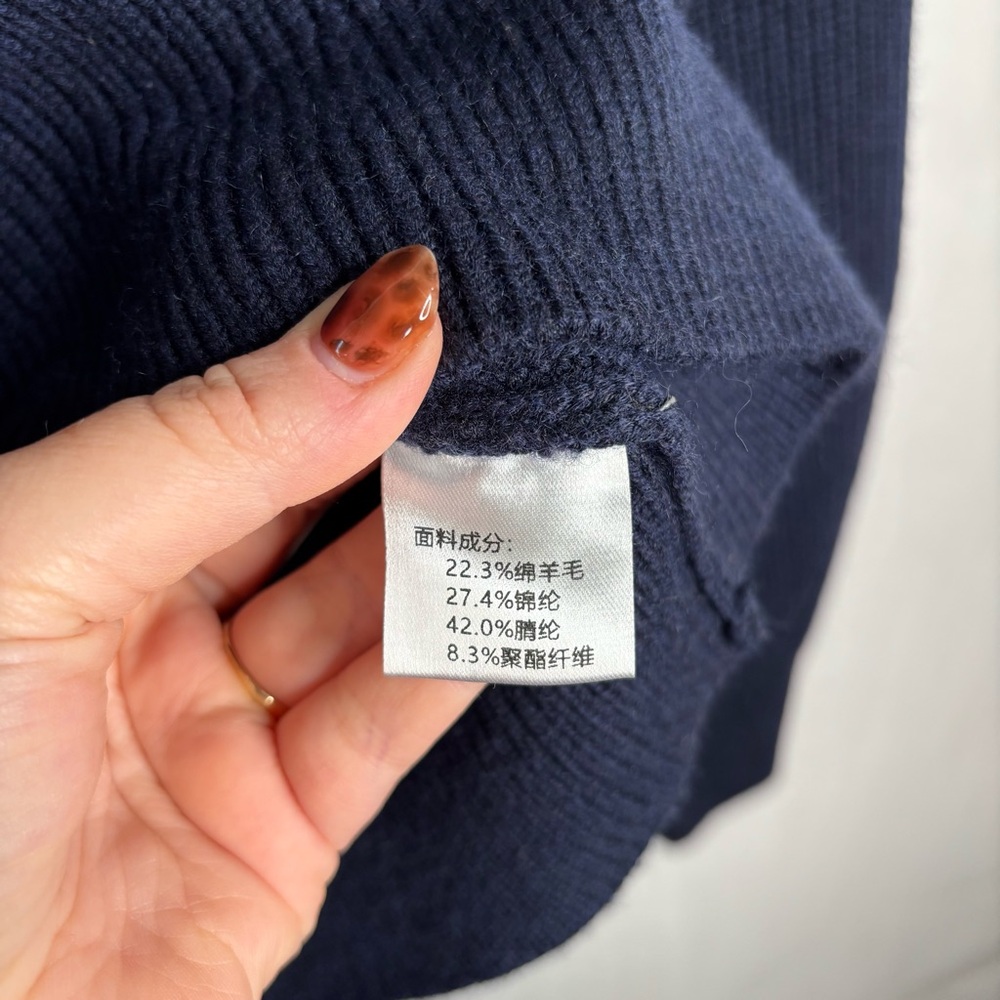 COS Navy Zip-Front Ribbed Sweater - Picture 5 of 10